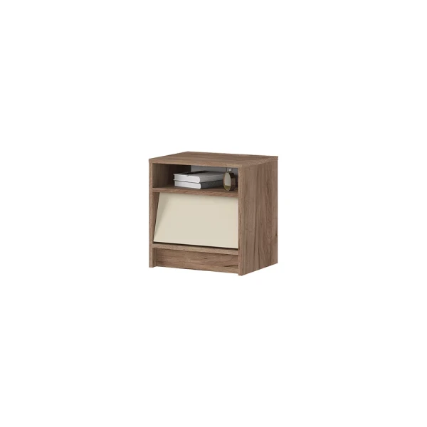 РЕЙН ТБ 01 Тумба прикроватная (416х440х370)Фасад КАШЕМИР/Корпус ДУБ КРАФТ ТАБАЧНЫЙ